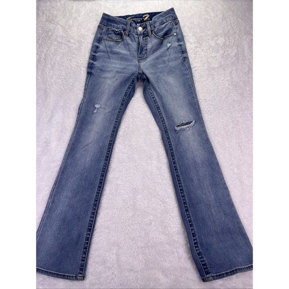 7 For All Mankind Women's 4 (27x32) Jeans Tummyless High-Rise Slim Boot Stretch - Picture 1 of 6